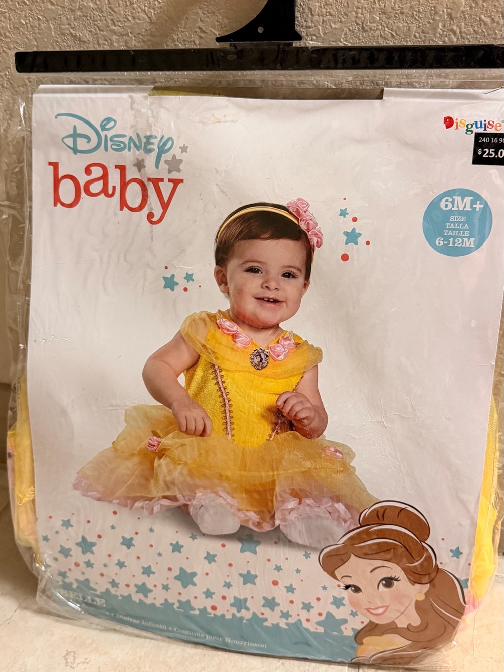 Disney Baby Belle Yellow Princess Dress with Pink Accents Spirit Halloween